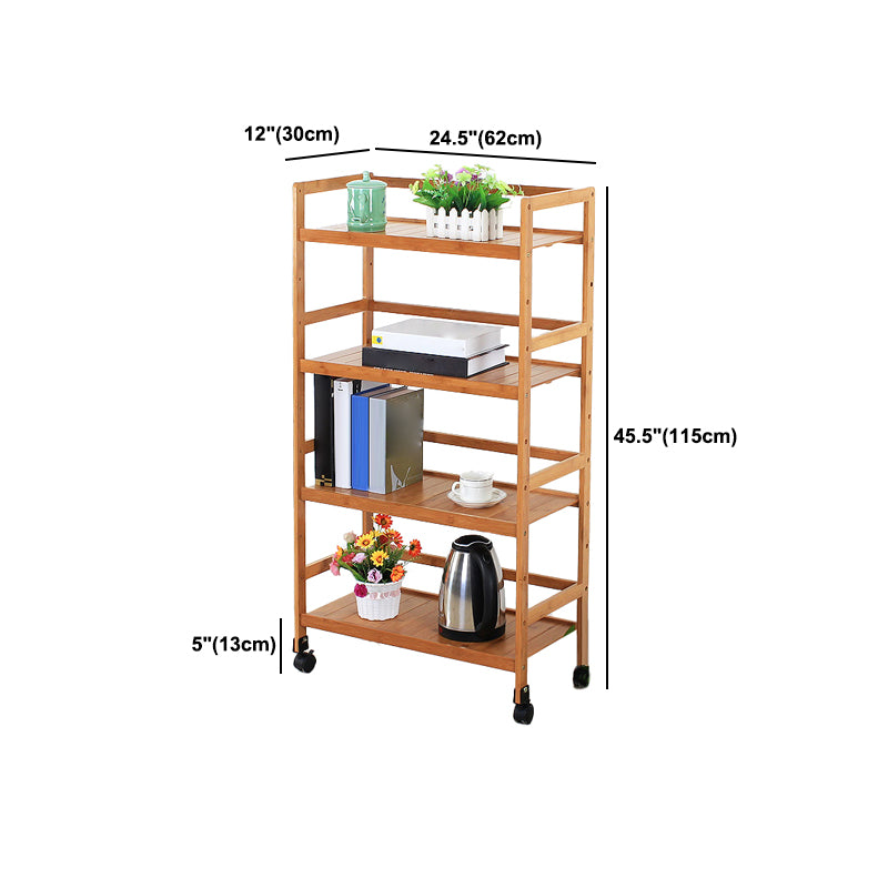 Brown Color Modern Style Bookshelf Bamboo Bookcase for Study Room