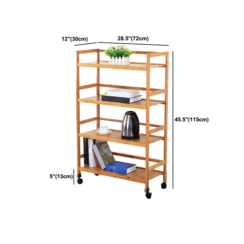 Brown Color Modern Style Bookshelf Bamboo Bookcase for Study Room