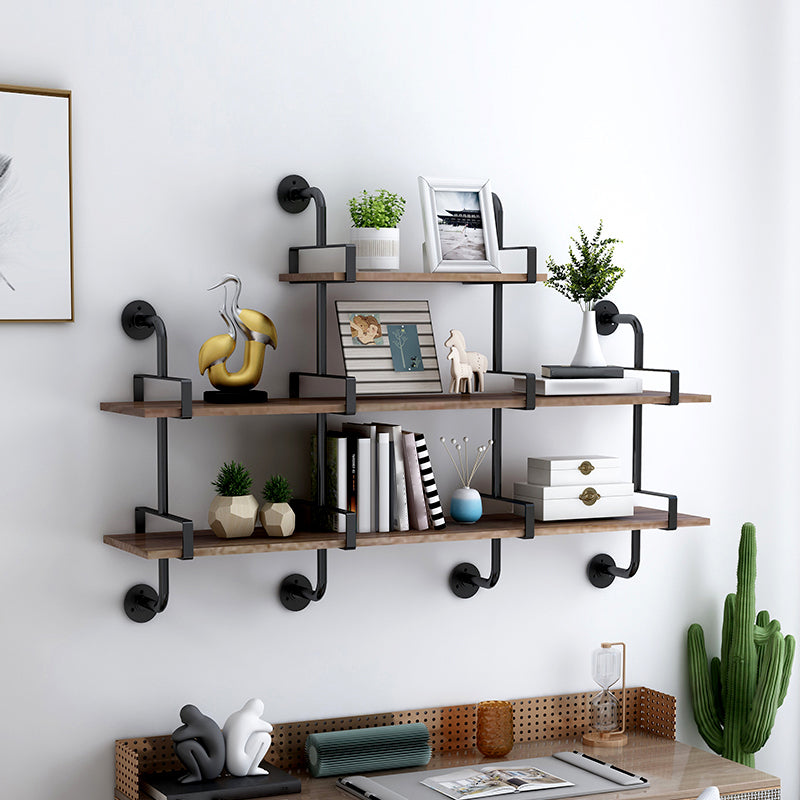 7.87"W Bookshelf Industrial Style Wall Mounted Bookcase for Home Study Room