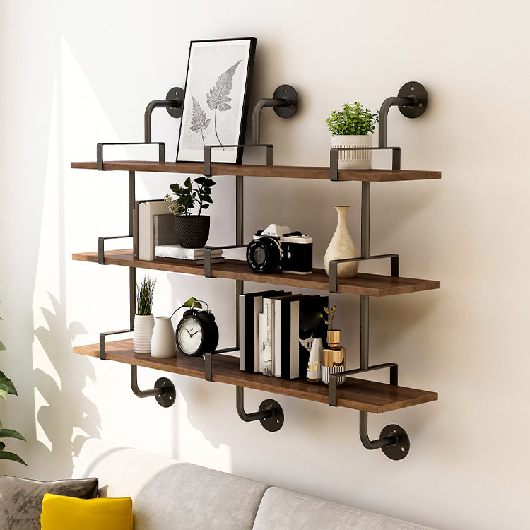 7.87"W Bookshelf Industrial Style Wall Mounted Bookcase for Home Study Room