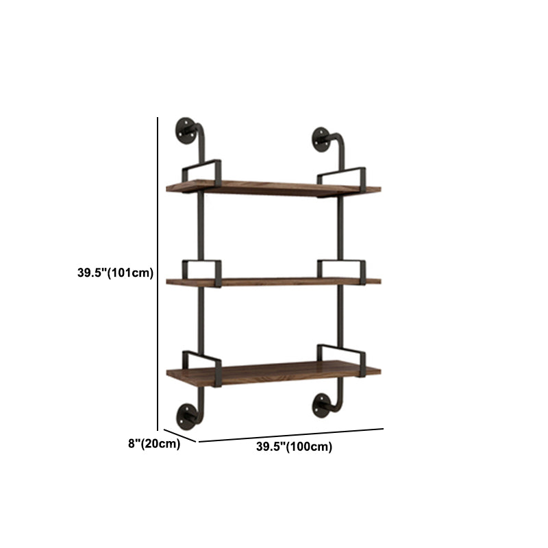 7.87"W Bookshelf Industrial Style Wall Mounted Bookcase for Home Study Room