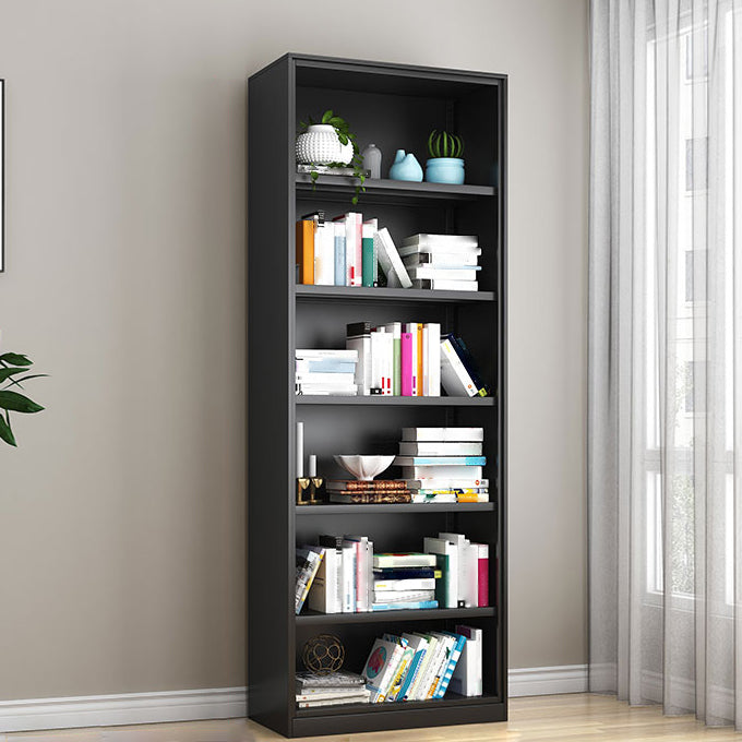 White and Black Modern Bookshelf Closed Back Wood Bookcase for Home
