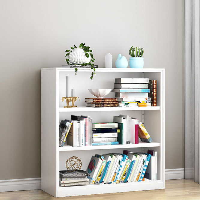 White and Black Modern Bookshelf Closed Back Wood Bookcase for Home
