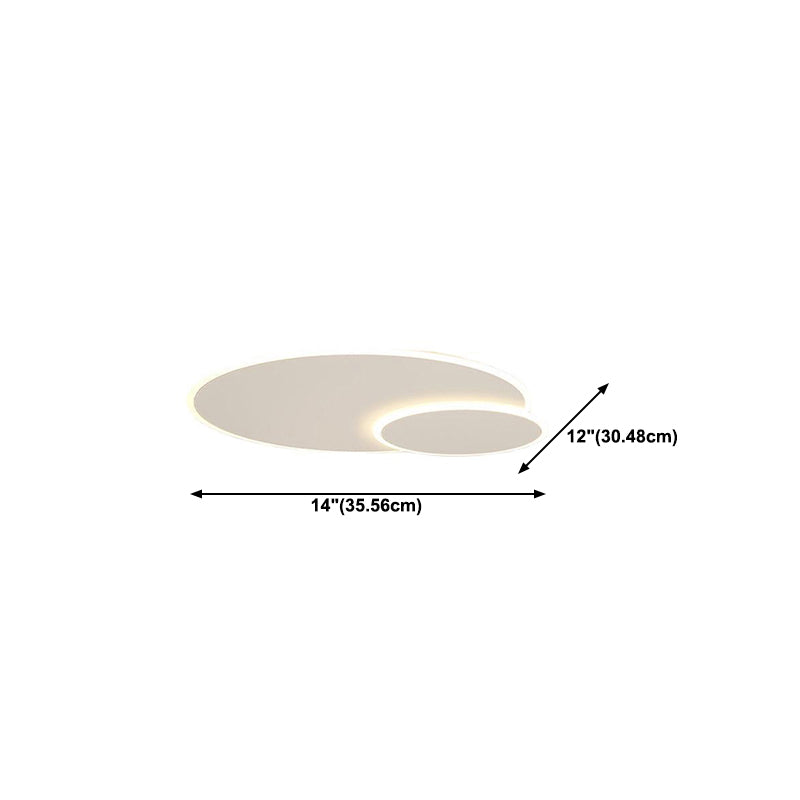 White LED Flush Mount Modern Metal Circle Ceiling Mounted Fixture for Bedroom