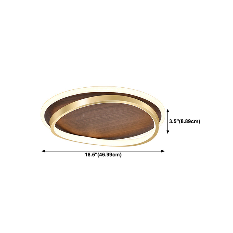 Brown Geometric Shape Flush Mount Modern Metal Ceiling Light Fixture with Acrylic Shade