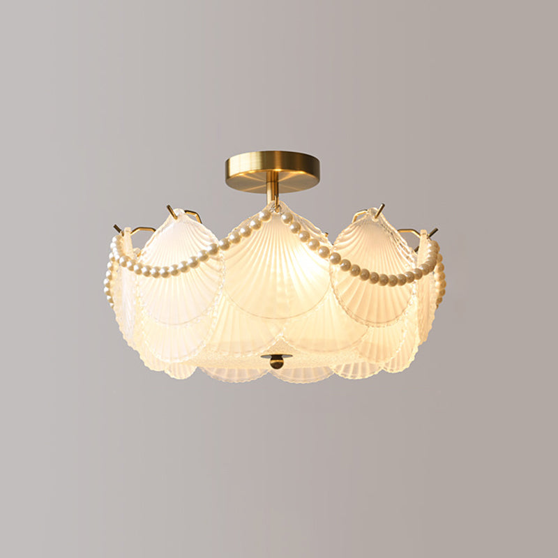 Semi Flush Mount Light Modern Glass Semi Mount Lighting for Bedroom