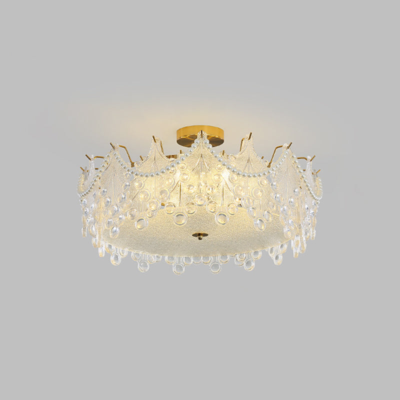 Semi Flush Mount Light Modern Glass Semi Mount Lighting for Bedroom