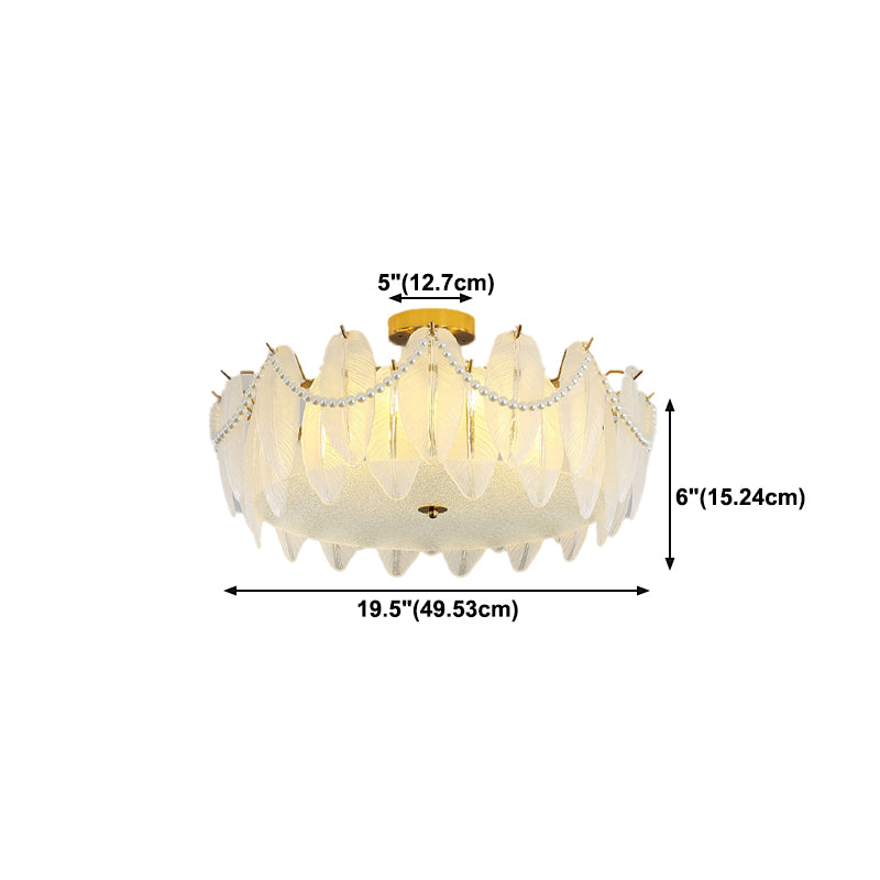 Semi Flush Mount Light Modern Glass Semi Mount Lighting for Bedroom