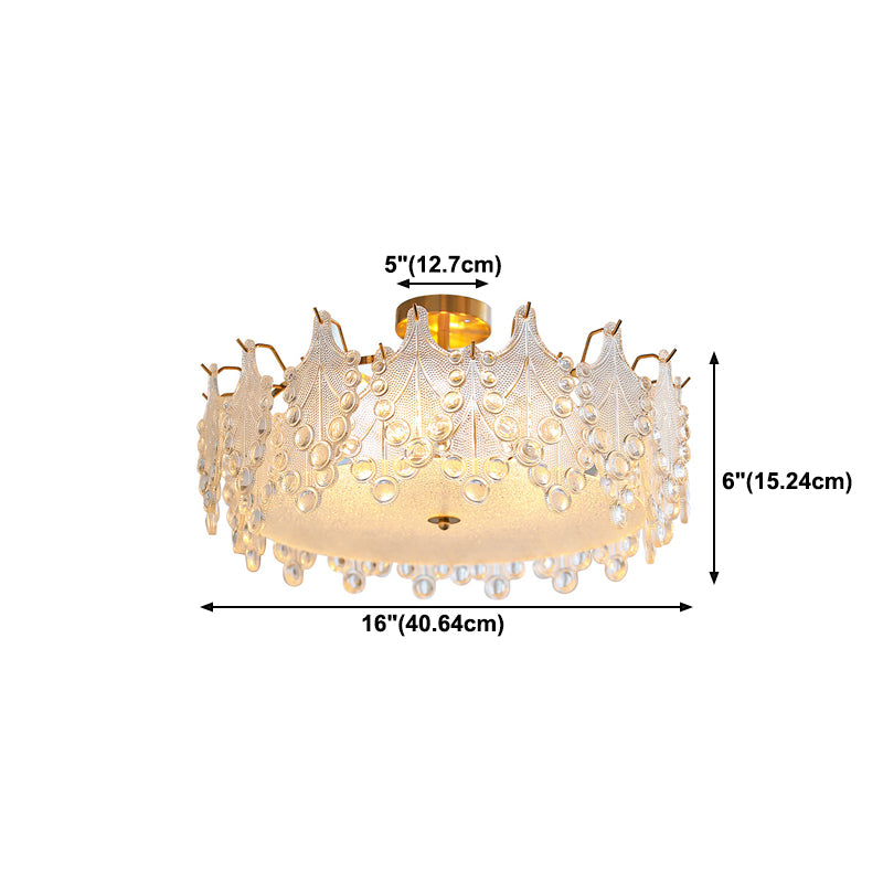 Semi Flush Mount Light Modern Glass Semi Mount Lighting for Bedroom