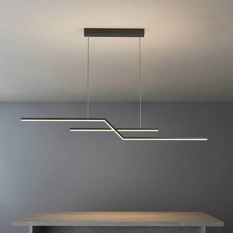 Dining Room Island Chandelier Light Metal LED Minimalist Hanging Chandelier