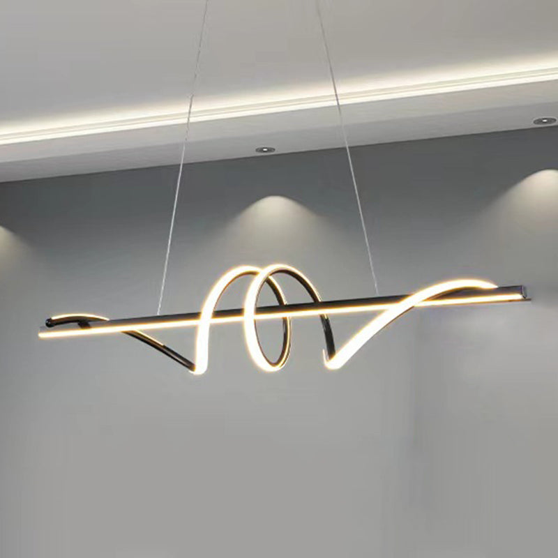 Dining Room Island Chandelier Light Metal LED Minimalist Hanging Chandelier