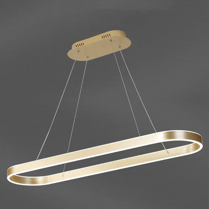 Dining Room Island Chandelier Light Metal LED Minimalist Hanging Chandelier