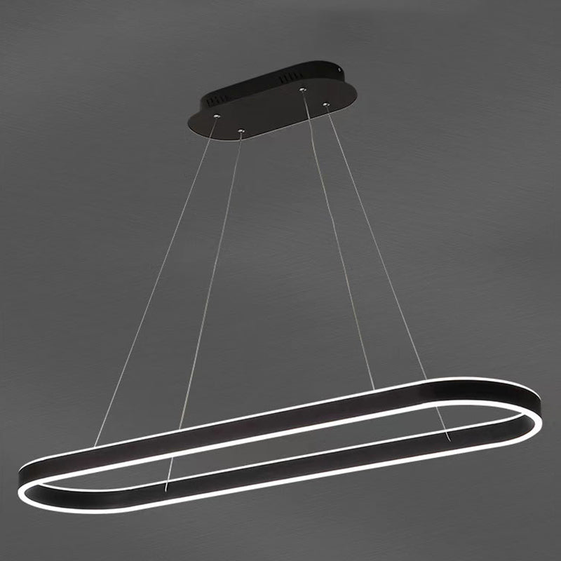 Dining Room Island Chandelier Light Metal LED Minimalist Hanging Chandelier