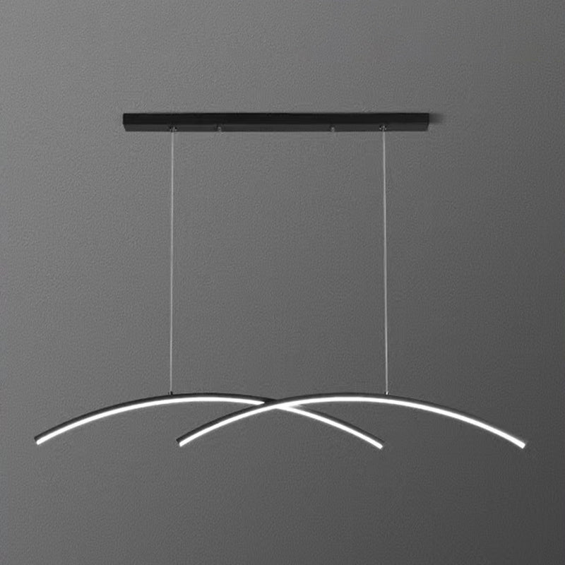 Dining Room Island Chandelier Light Metal LED Minimalist Hanging Chandelier