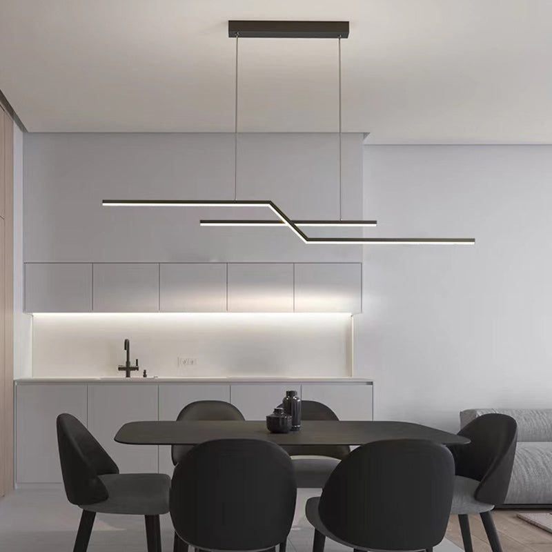 Dining Room Island Chandelier Light Metal LED Minimalist Hanging Chandelier