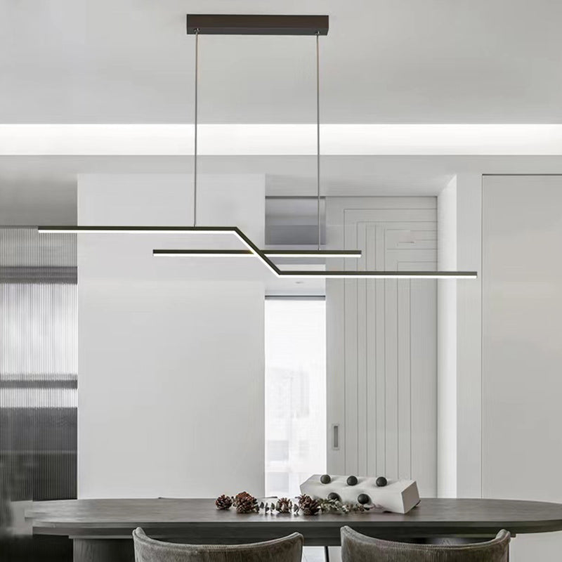 Dining Room Island Chandelier Light Metal LED Minimalist Hanging Chandelier