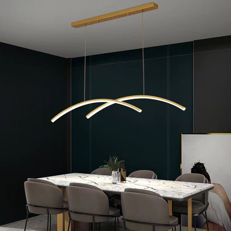 Dining Room Island Chandelier Light Metal LED Minimalist Hanging Chandelier