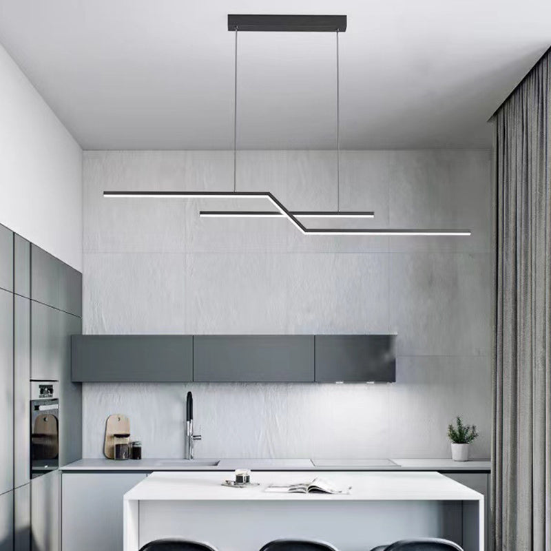 Dining Room Island Chandelier Light Metal LED Minimalist Hanging Chandelier