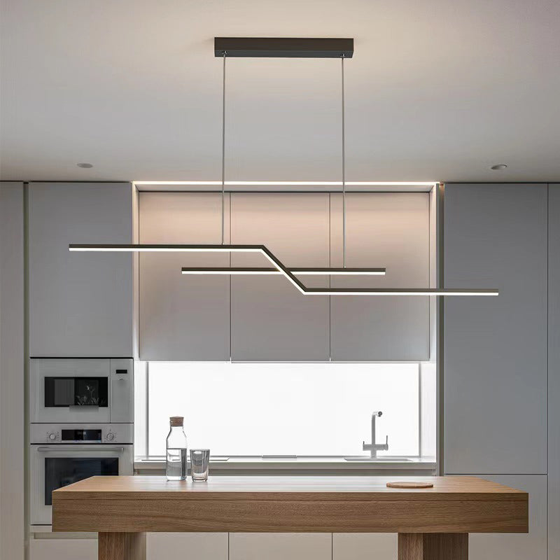 Dining Room Island Chandelier Light Metal LED Minimalist Hanging Chandelier