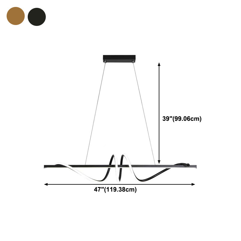 Dining Room Island Chandelier Light Metal LED Minimalist Hanging Chandelier