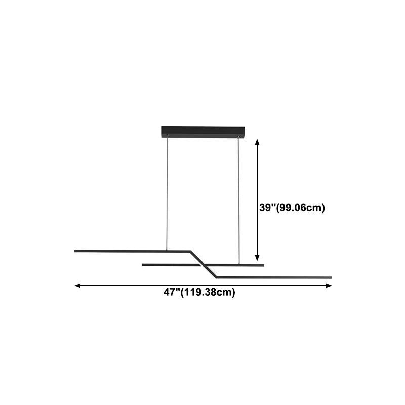 Dining Room Island Chandelier Light Metal LED Minimalist Hanging Chandelier