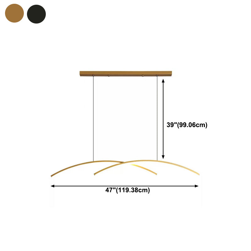 Dining Room Island Chandelier Light Metal LED Minimalist Hanging Chandelier