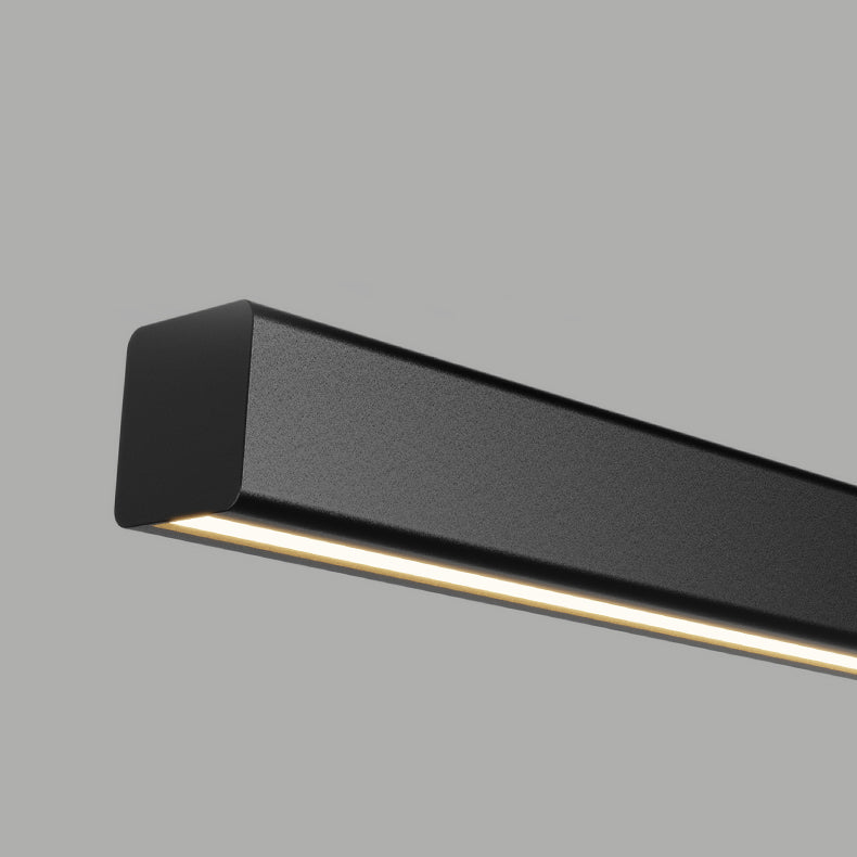 Linear Shape Island Light Contemporary Style Metal 1 Light Island Pendant Light in Black