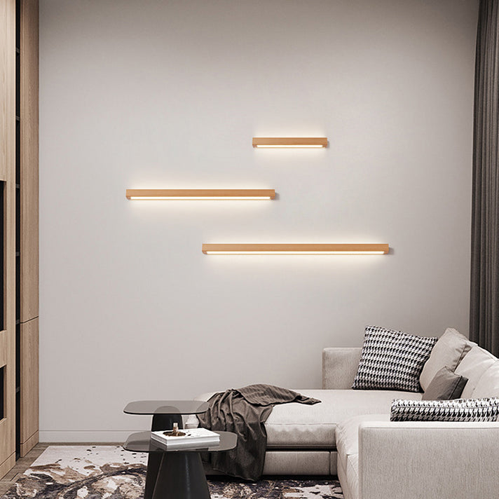 Modern Creative Wall Light Wood Bedside Wall Sconce Light for Living Room