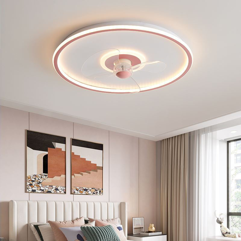 2 Light Ceiling Fan Light Modern Style Metal Ceiling Fan Light for Living Room