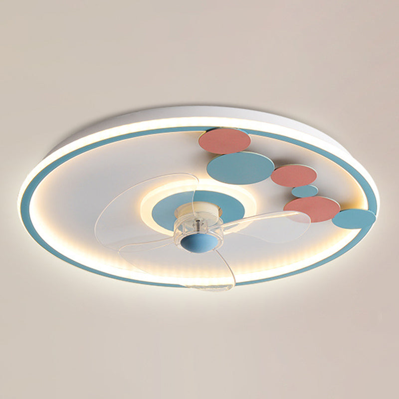 2 Light Ceiling Fan Light Modern Style Metal Ceiling Fan Light for Living Room