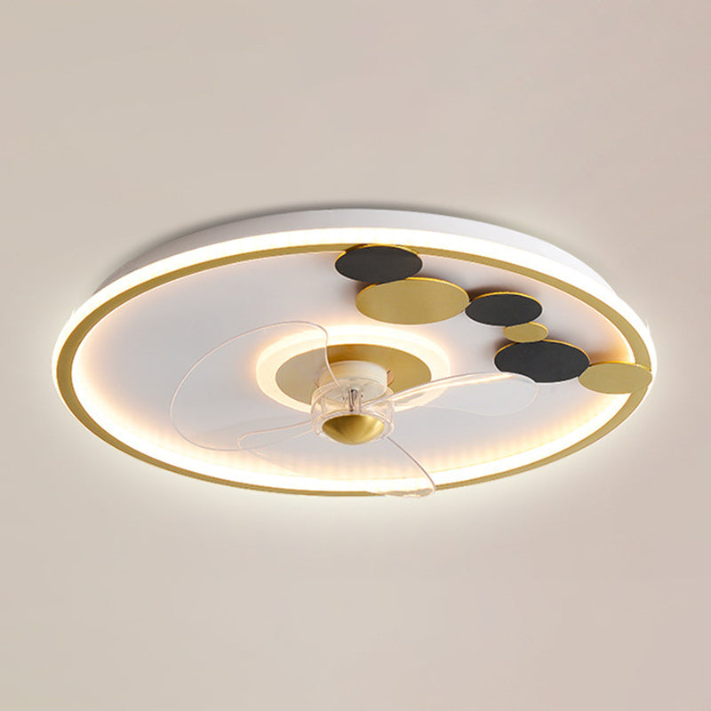 2 Light Ceiling Fan Light Modern Style Metal Ceiling Fan Light for Living Room