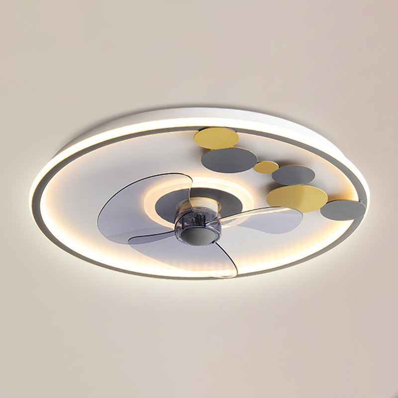2 Light Ceiling Fan Light Modern Style Metal Ceiling Fan Light for Living Room