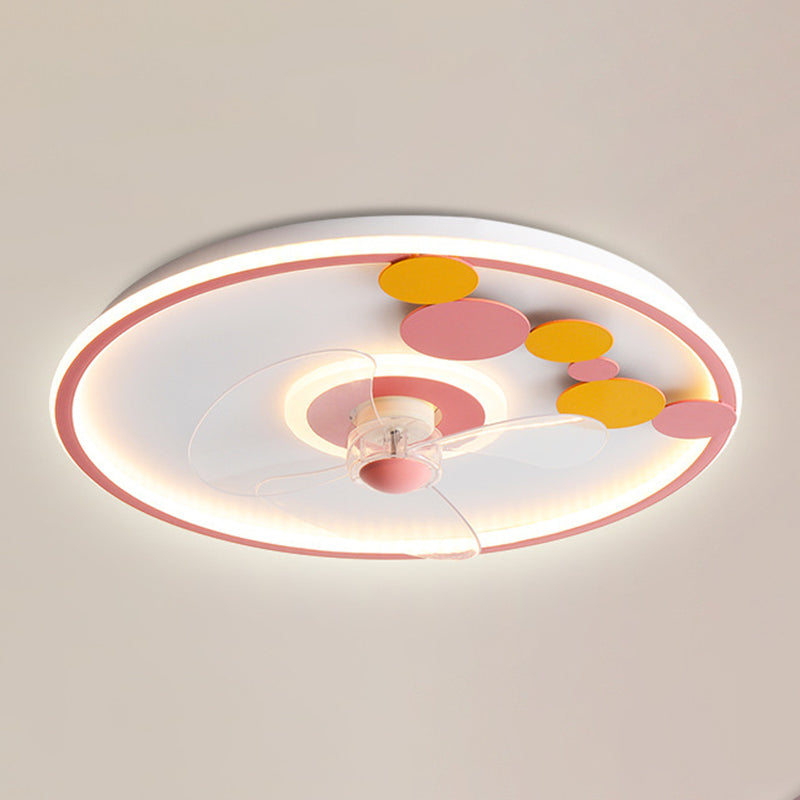 2 Light Ceiling Fan Light Modern Style Metal Ceiling Fan Light for Living Room