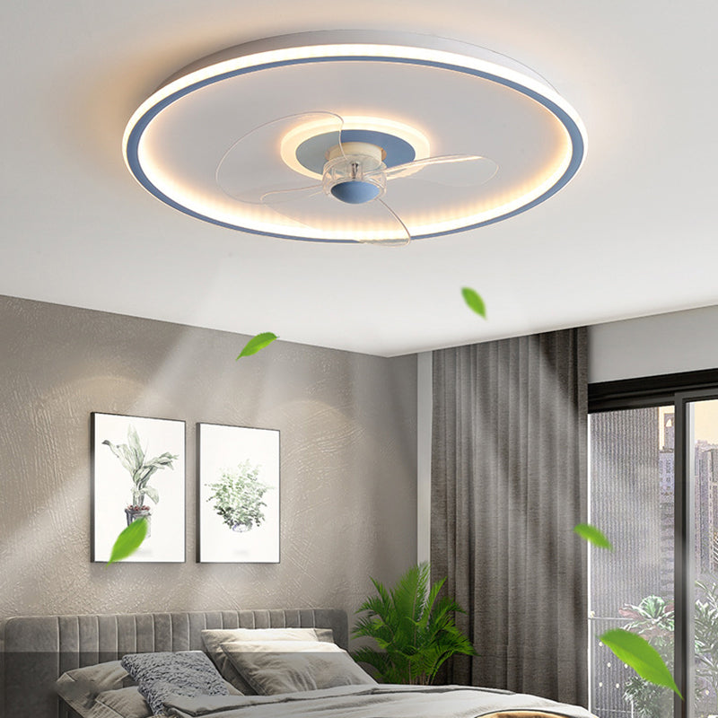 2 Light Ceiling Fan Light Modern Style Metal Ceiling Fan Light for Living Room