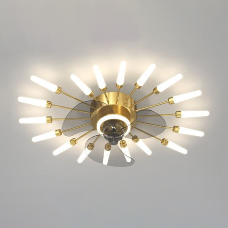 Multi Light Ceiling Fan Light Modern Style Metal Ceiling Fan Light for Bedroom