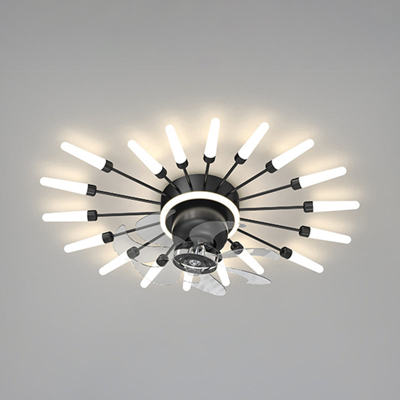Multi Light Ceiling Fan Light Modern Style Metal Ceiling Fan Light for Bedroom