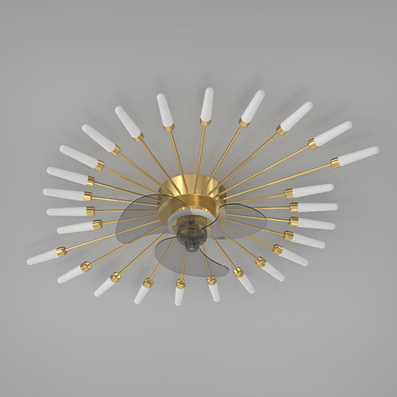 Multi Light Ceiling Fan Light Modern Style Metal Ceiling Fan Light for Bedroom