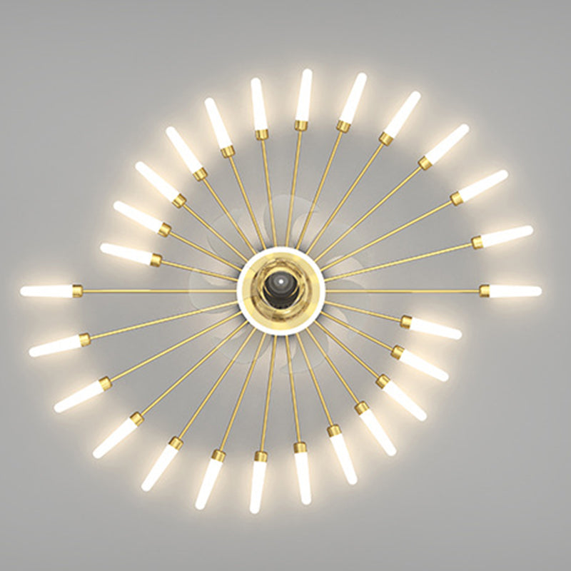 Multi Light Ceiling Fan Light Modern Style Metal Ceiling Fan Light for Bedroom
