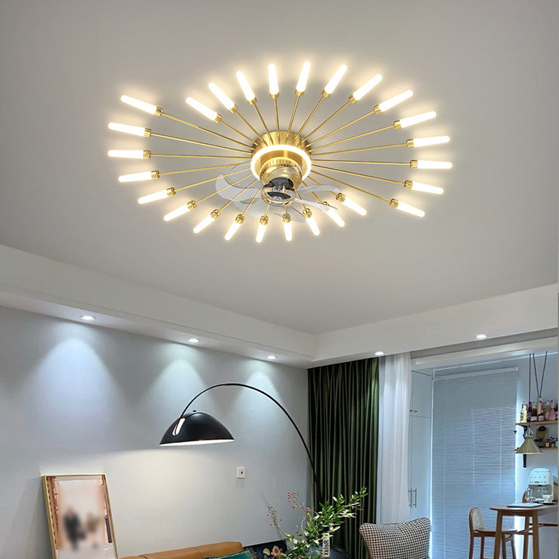 Multi Light Ceiling Fan Light Modern Style Metal Ceiling Fan Light for Bedroom