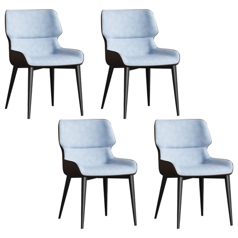 Contemporary Home Wingback Side Chair Matte Finish Leather Dining Chair