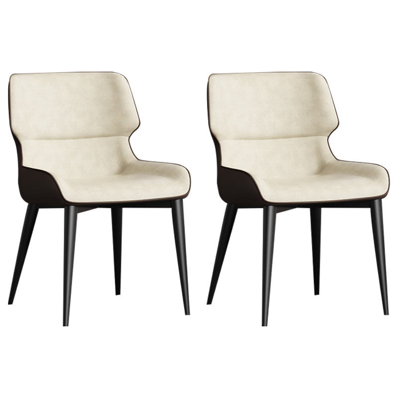Contemporary Home Wingback Side Chair Matte Finish Leather Dining Chair