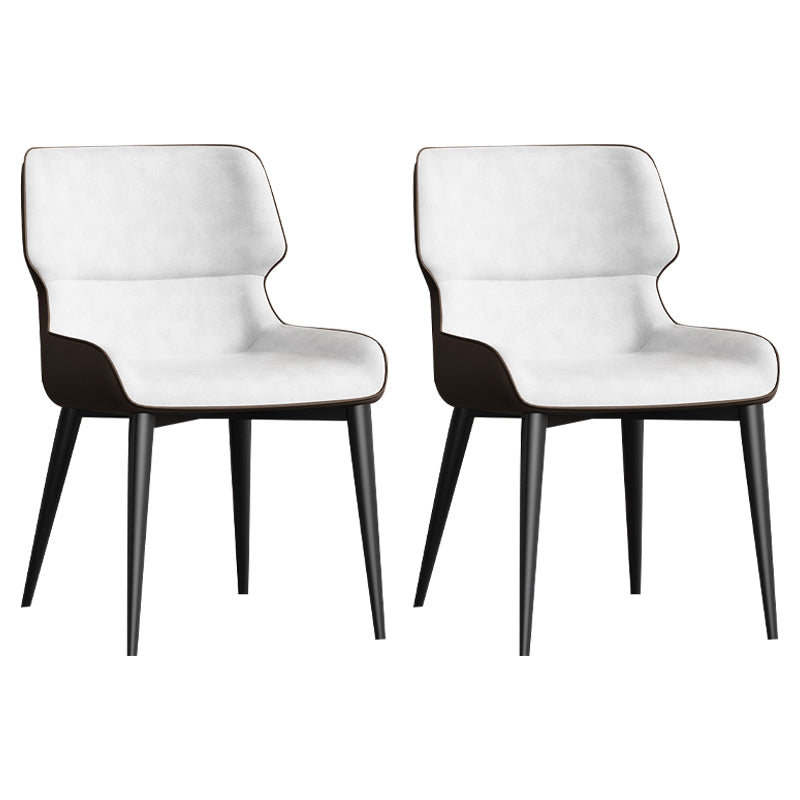 Contemporary Home Wingback Side Chair Matte Finish Leather Dining Chair