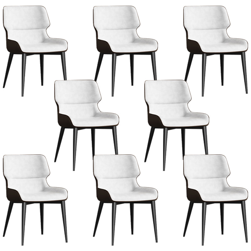 Contemporary Home Wingback Side Chair Matte Finish Leather Dining Chair