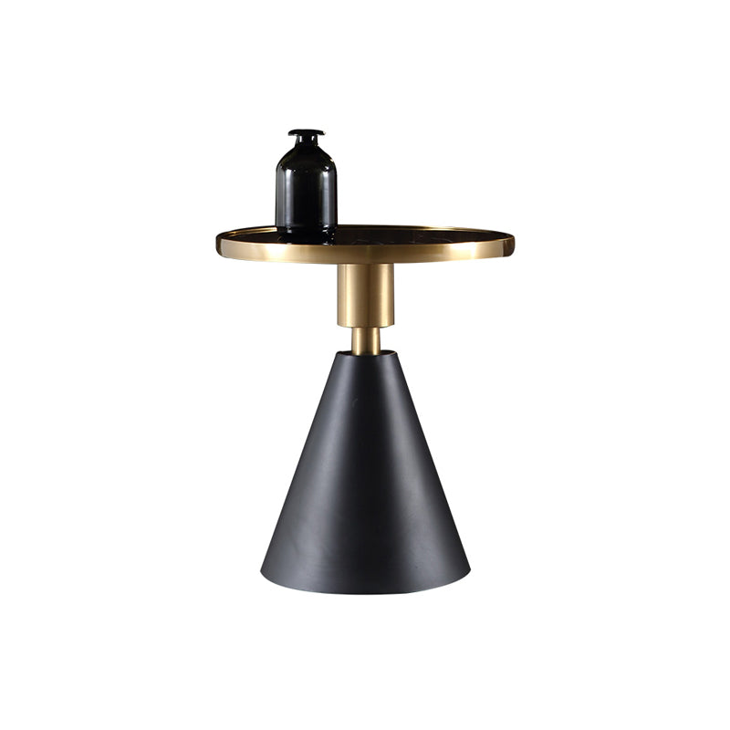 21.5" Tall Modern Round Side End Table with Metal Pedestal Base
