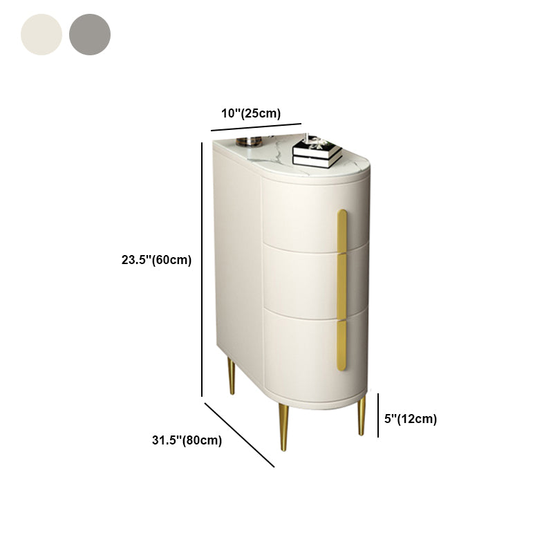 9.8" W X 23.6" H Modern Side Table with Four Gold Metal Legs