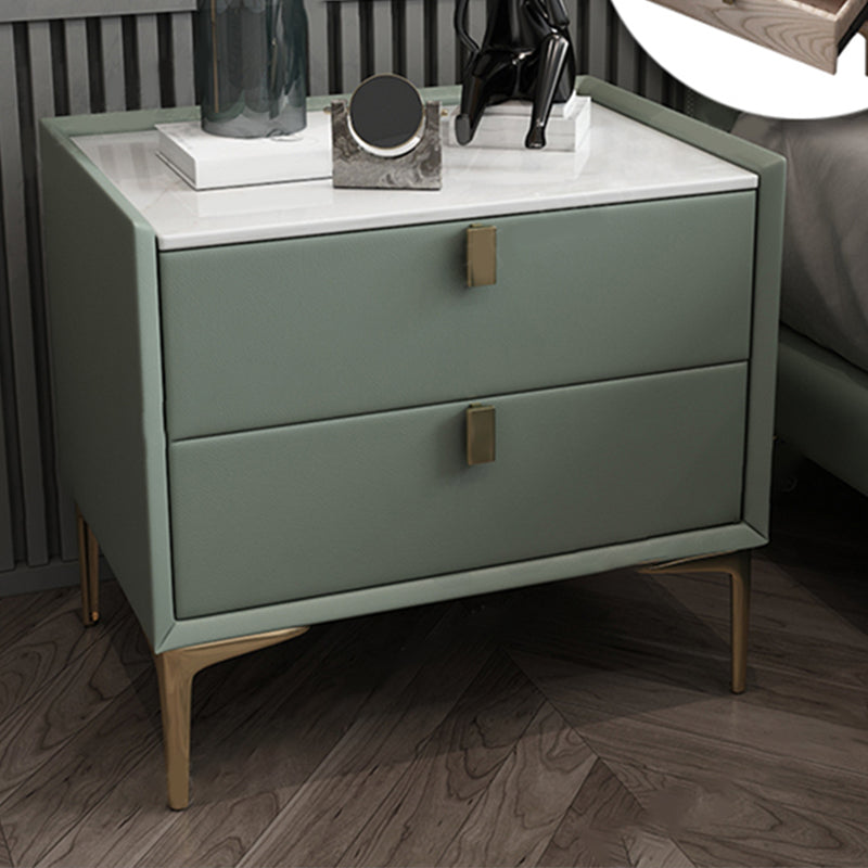 2 Drawer Solid Wood Modern Night Table Drawer Storage Bed Nightstand