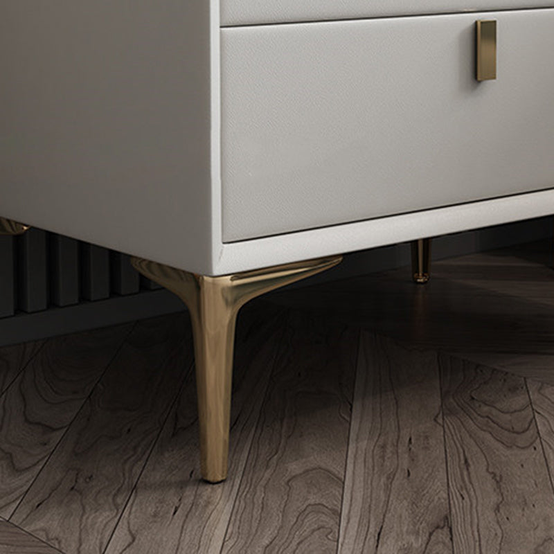 2 Drawer Solid Wood Modern Night Table Drawer Storage Bed Nightstand