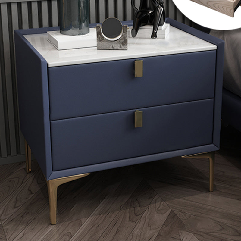 2 Drawer Solid Wood Modern Night Table Drawer Storage Bed Nightstand