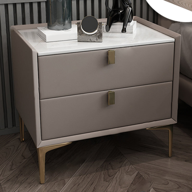 2 Drawer Solid Wood Modern Night Table Drawer Storage Bed Nightstand