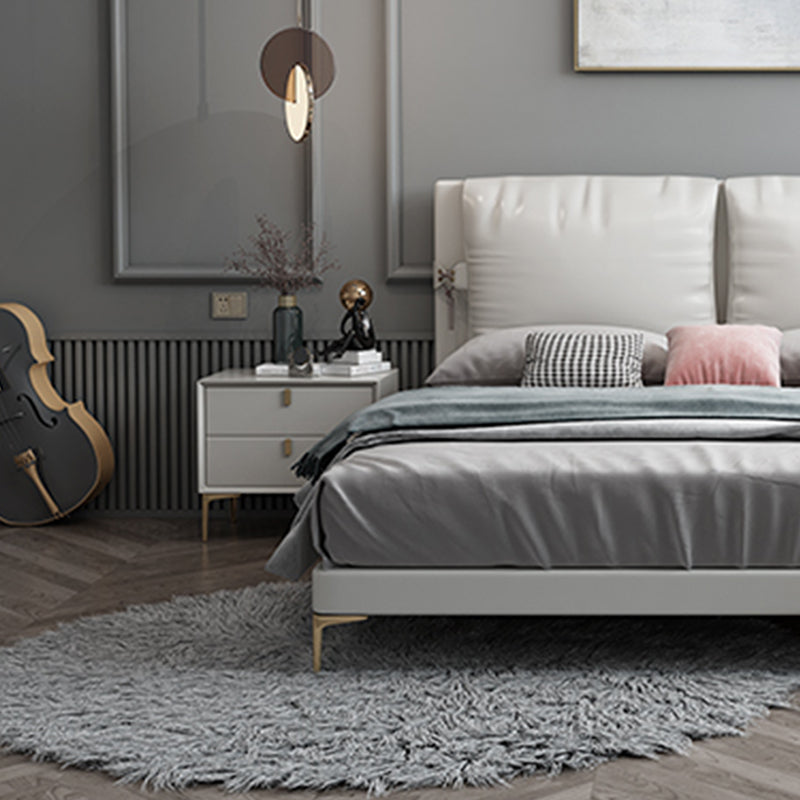 2 Drawer Solid Wood Modern Night Table Drawer Storage Bed Nightstand